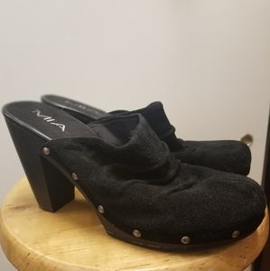 Vintage Black Studded Swedish MIA Clogs New!